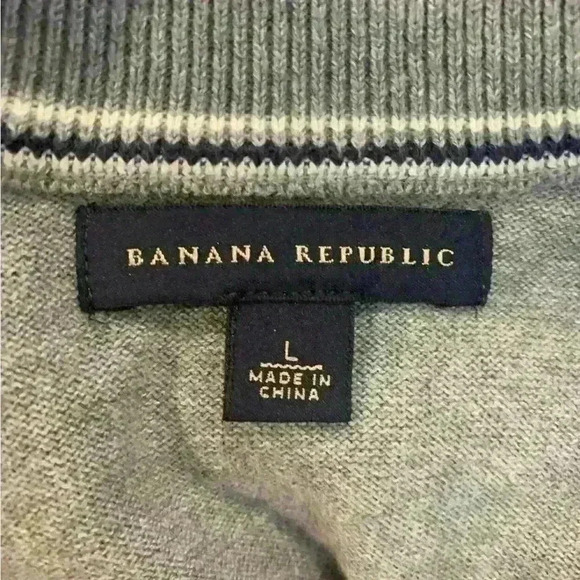 Banana Republic Men’s Full Zip Lightweight sweater/Jacket. Grey size large. - Picture 3 of 6